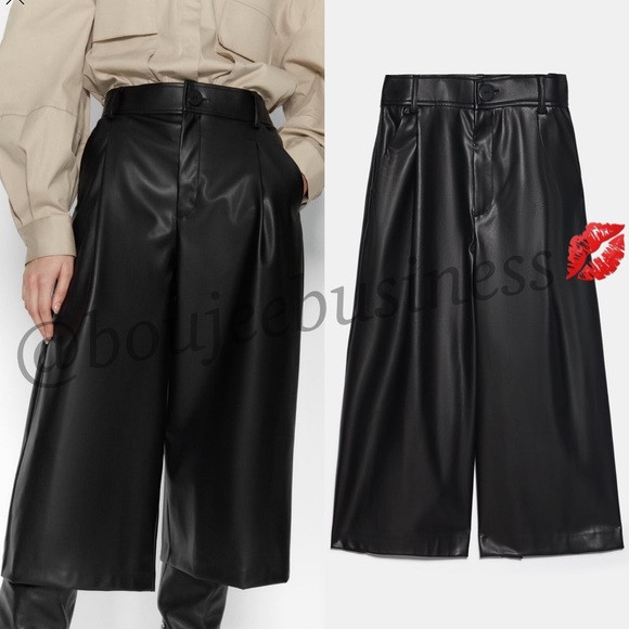 ZARA BNWT Faux Leather Long Shorts - Picture 8 of 9